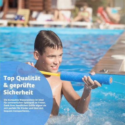 6X Wasserrpistolen bunt, Für Kinder & Erwachsene aus weichem Schaumstoff - Extra Große Reichweite - Wasserspritzpistole