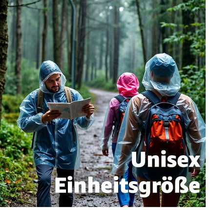 Outdoorn 10x Einweg Regenjacke & Regenponcho mit Kaputze - Einmal Regenjacke mit Kapuze - Universalgröße: transparent und wasserdicht