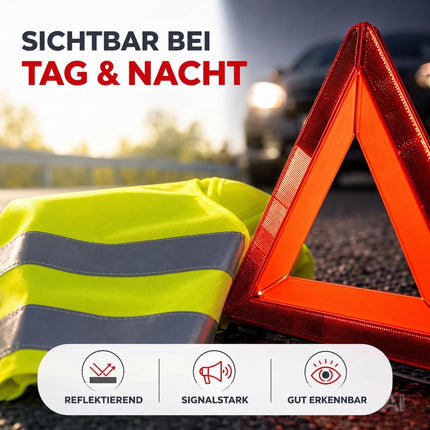 3 in 1 Set Auto Erste Hilfe Kit - KFZ-Verbandskasten, Warnweste, Warndreieck – Detailansicht 6