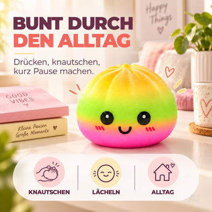 Dumpling Squishy XXL – Antistress-Spielzeug und Fidget-Spielzeug zur Beschäftigung und Ablenkung für Büro, Schule & Alltag (1x Zufällig XXL Ø 9 cm)