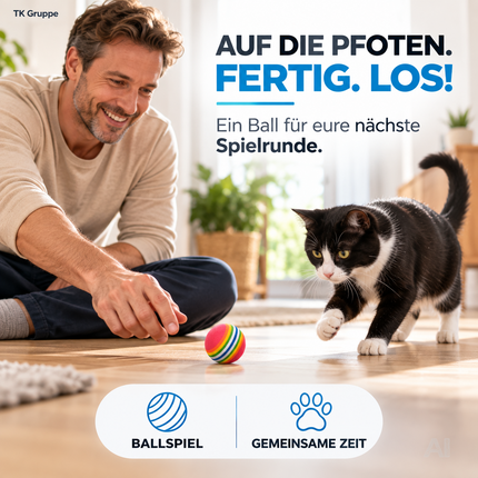 Katzenspielzeug Set - Spielzeug für div. Katzen zur Beschäftigung & Selbstbeschäftigung Maus