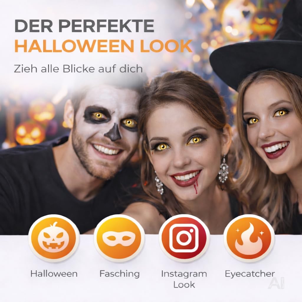 Gelbe Halloween-Kontaktlinsen ohne Stärke