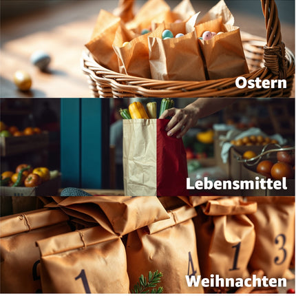 50x braune Beutel 260 x 170 mm Kraftpapiertüten Geschenktüten Kraftpapier als DIY Adventskalender
