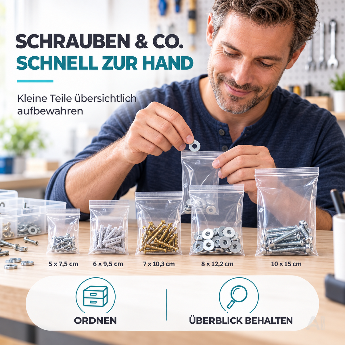 500x Druckverschlussbeutel Zip Set - reißfest & transparent Plastikbeutel Plastiktüten