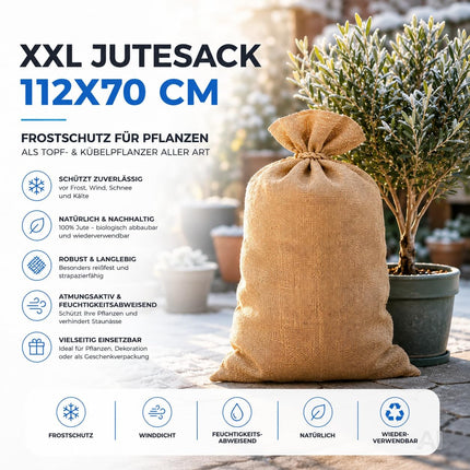 Jutesack XXL 112x70 cm – Frostschutz Pflanzen & Nikolaussack