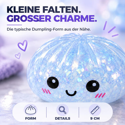 Dumpling Squishy XXL – Antistress-Spielzeug und Fidget-Spielzeug zur Beschäftigung und Ablenkung für Büro, Schule & Alltag (1x Zufällig XXL Nachtleuchtend Ø 9 cm)
