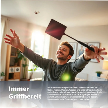 6er Set XXL 73 cm Insektenklatsche Fliegenklatsche Teleskop ausziehbar