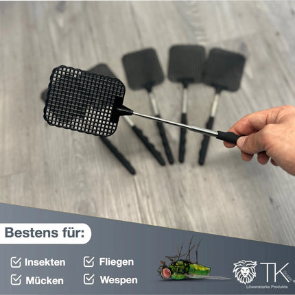 6er Set XXL 73 cm Insektenklatsche Fliegenklatsche ausziehbar Fliegenklatsche Teleskop Fliegenfänger