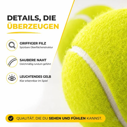 6er Tennisbälle - Wettkampf & Training - Tennisball gelb für Kinder & Hunde & Waschmaschine – Detailansicht 3