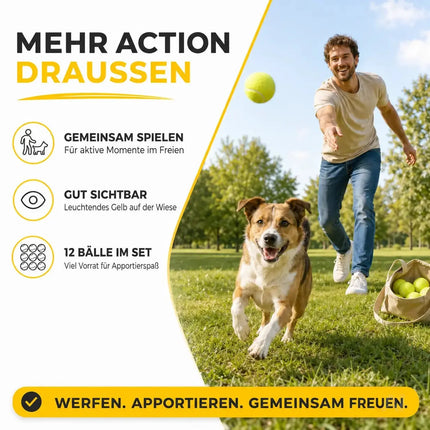 6er Tennisbälle - Wettkampf & Training - Tennisball gelb für Kinder & Hunde & Waschmaschine – Detailansicht 8