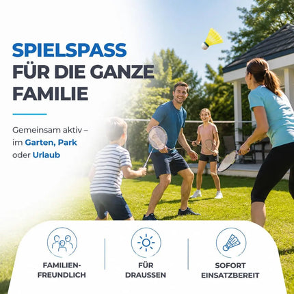 6x Badminton Federbälle - Training und Wettkampf - Badmintonbälle für den Einsatz im Freien und in der Halle