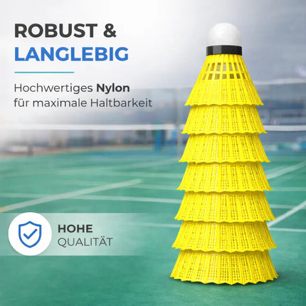 6x Badminton Federbälle - Training und Wettkampf - Badmintonbälle für den Einsatz im Freien und in der Halle