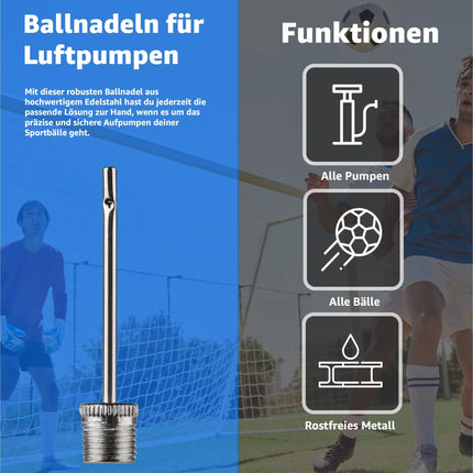 6x Ballnadeln Schraubgewinde Ventilnadeln- alle Bälle - Ballpumpe Adapter Nadeln Ballnadeln Ersatznadeln