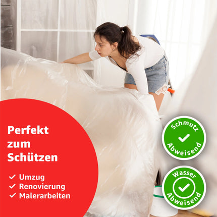 6x Easy Clean - 4 x 5 m - 120 qm - extra stark - Abdeckfolie Maler Abdeckplane Malerfolie