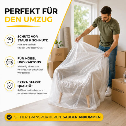 6x Easy Clean - 4 x 5 m - 120 qm - extra stark - Abdeckfolie Maler Abdeckplane Malerfolie