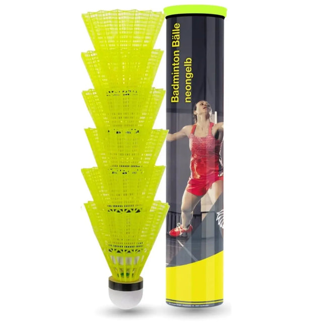 6x Federbälle gelb Badmintonbälle für Training & Wettkampf Badminton