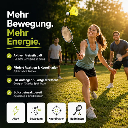 6x Federbälle gelb Badmintonbälle für Training & Wettkampf Badminton