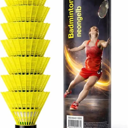 6x Federbälle gelb Badmintonbälle für Training & Wettkampf Badminton