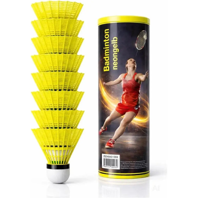 6x Federbälle gelb Badmintonbälle für Training & Wettkampf Badminton