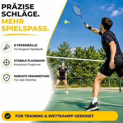6x Federbälle gelb für Badminton: Für Training und Wettkampf