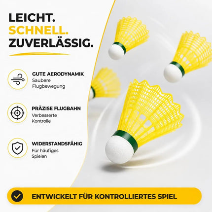 6x Federbälle gelb für Badminton: Für Training und Wettkampf