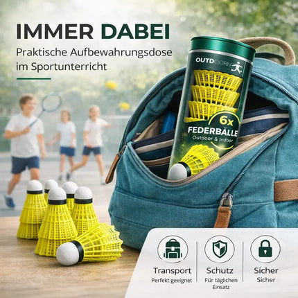 6x Federbälle gelb für Badminton: Für Training und Wettkampf – Detailansicht 6