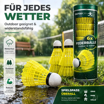 6x Federbälle gelb für Badminton: Für Training und Wettkampf – Detailansicht 7