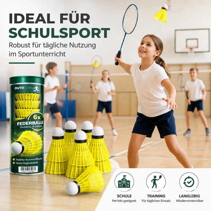 6x Federbälle gelb für Badminton: Für Training und Wettkampf – Detailansicht 8