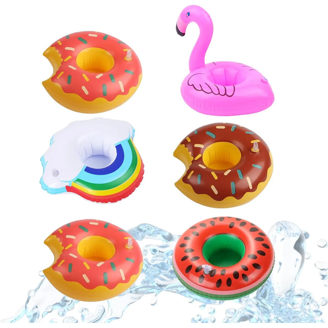 6x Getränkehalter Mix aufblasbar Luftmatratze Schwimmring Schwimmreif für Pool, Wasser - TK Gruppe® Offizieller Onlineshop