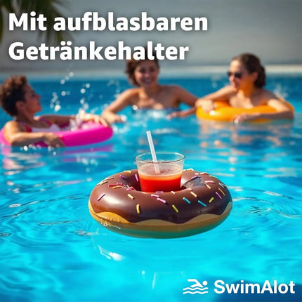 6x Getränkehalter Mix aufblasbar Luftmatratze Schwimmring Schwimmreif für Pool, Wasser - TK Gruppe® Offizieller Onlineshop