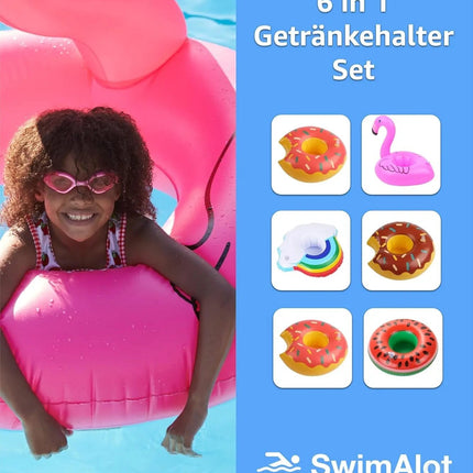 6x Getränkehalter Mix aufblasbar Luftmatratze Schwimmring Schwimmreif für Pool, Wasser - TK Gruppe® Offizieller Onlineshop