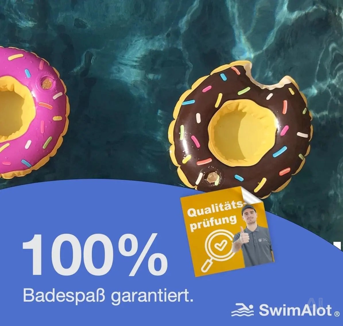 6x Getränkehalter Mix aufblasbar Luftmatratze Schwimmring Schwimmreif für Pool, Wasser – Detailansicht 6