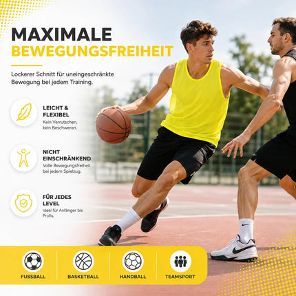 6x Leibchen Training gelb – Trainingsleibchen für Fußballtraining & Teamsport – Fußballtrikot für Erwachsene & Kinder, Basketball & Handball (6x Gelb Erwachsene)