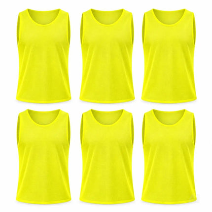 6x Leibchen Training gelb – Trainingsleibchen für Fußballtraining & Teamsport – Fußballtrikot