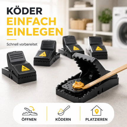 6x Mausefalle Schlagfalle Mousetrap Wühlmausfalle wiederverwendbar Falle für Maus, Ratte