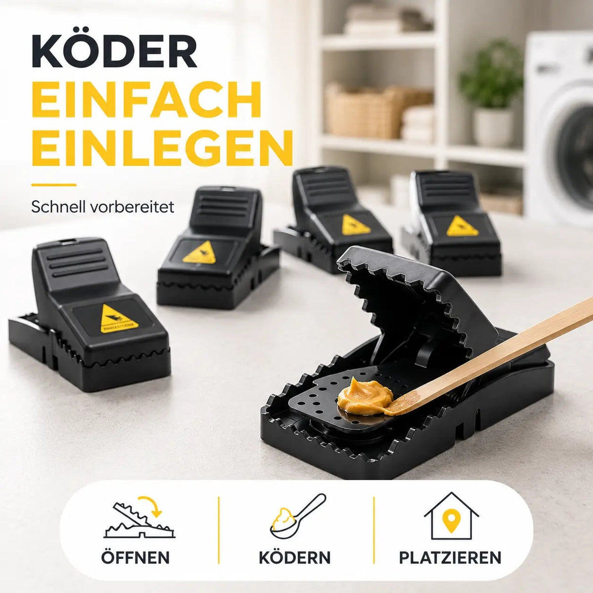 6x Mausefalle Schlagfalle Mousetrap Wühlmausfalle wiederverwendbar Falle für Maus, Ratte – Detailansicht 2