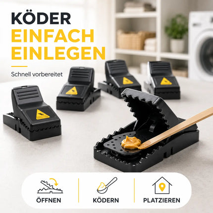 6x Mausefalle Schlagfalle Mousetrap Wühlmausfalle wiederverwendbar Falle für Maus, Ratte