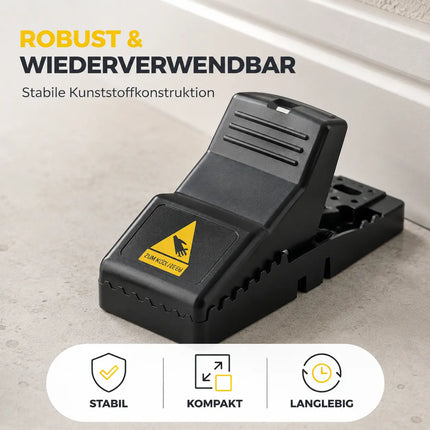 6x Mausefalle Schlagfalle Mousetrap Wühlmausfalle wiederverwendbar Falle für Maus, Ratte