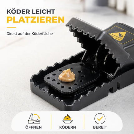 6x Mausefalle Schlagfalle Mousetrap Wühlmausfalle wiederverwendbar Falle für Maus, Ratte