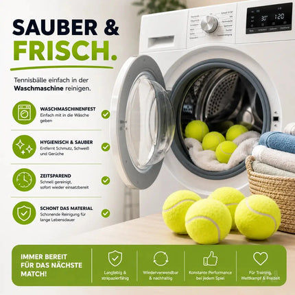 6x Tennisbälle für Wettkampf & Training - Tennisball Tennis gelb für alle Beläge – Detailansicht 3