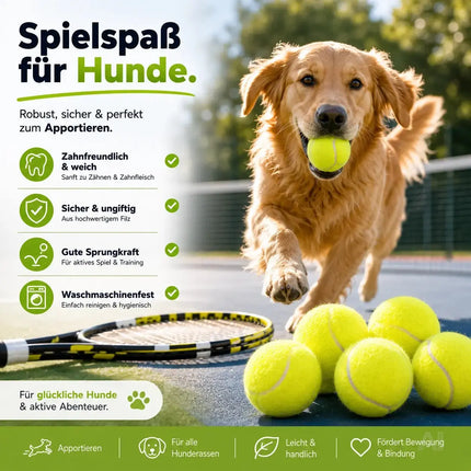 6x Tennisbälle für Wettkampf & Training - Tennisball Tennis gelb für alle Beläge – Detailansicht 6