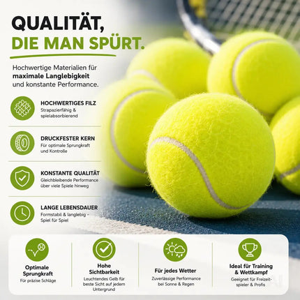 6x Tennisbälle für Wettkampf & Training - Tennisball Tennis gelb für alle Beläge – Detailansicht 7