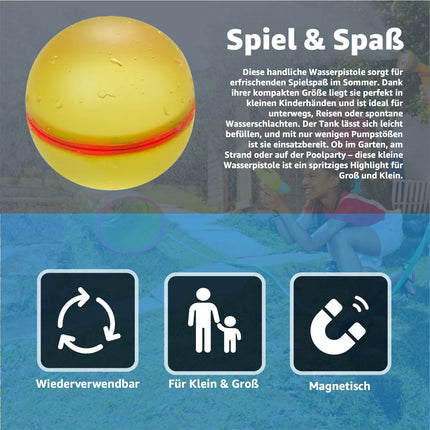 6x Wasserbomben Wiederverwendbar - Schnell befüllbar, Selbstschließend, magnetisch - Für Kinder & Erwachsene