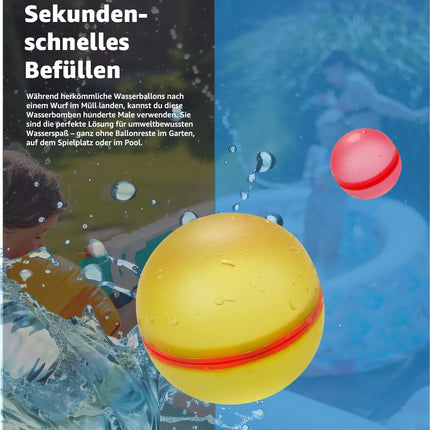 6x Wiederverwendbare Wasserbomben - magnetisch & selbstschließend & schnell befüllbar - Für Kinder & Erwachsene