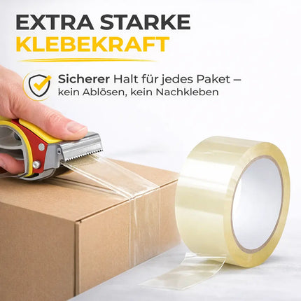 6x transparentes Klebeband 66 Meter extra stark – Packband Paketband Verpackungsband Paketklebeband für Verpackungen wie Pakete & Paketbandabroller