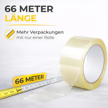 6x transparentes Klebeband 66 Meter extra stark – Packband Paketband Verpackungsband Paketklebeband für Verpackungen wie Pakete & Paketbandabroller