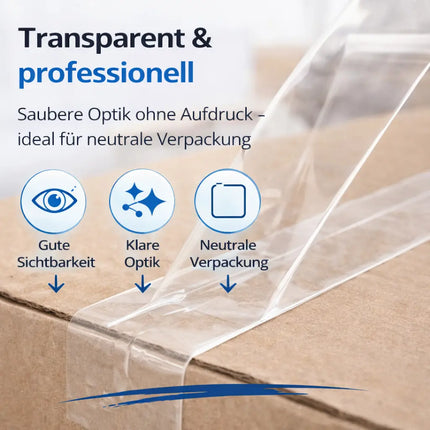 6x transparentes Klebeband 66 m – extra stark – Packband / Paketband / Verpackungsband für Pakete & Kartons – geeignet für Abroller