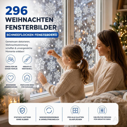 Weiße Schneeflocken-Fensterbilder Modell 4 für winterliche Glasdekoration – Produktmotiv 5