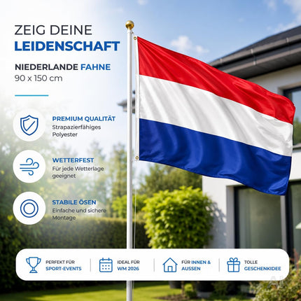 Niederländische Flagge in Rot-Weiß-Blau
