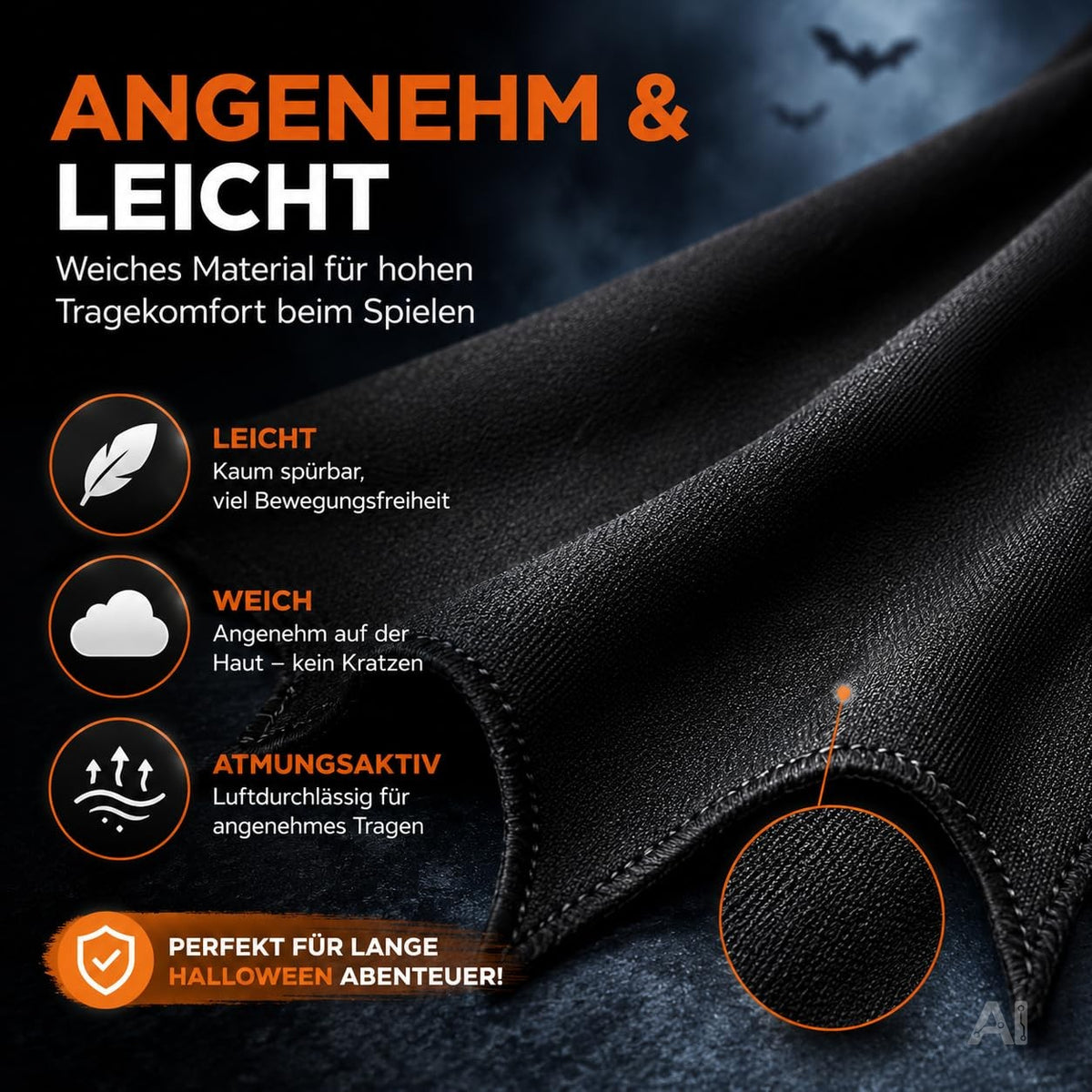 Fledermaus Kostüm Kinder – 4 in 1 Halloween Set ab 4 Jahren